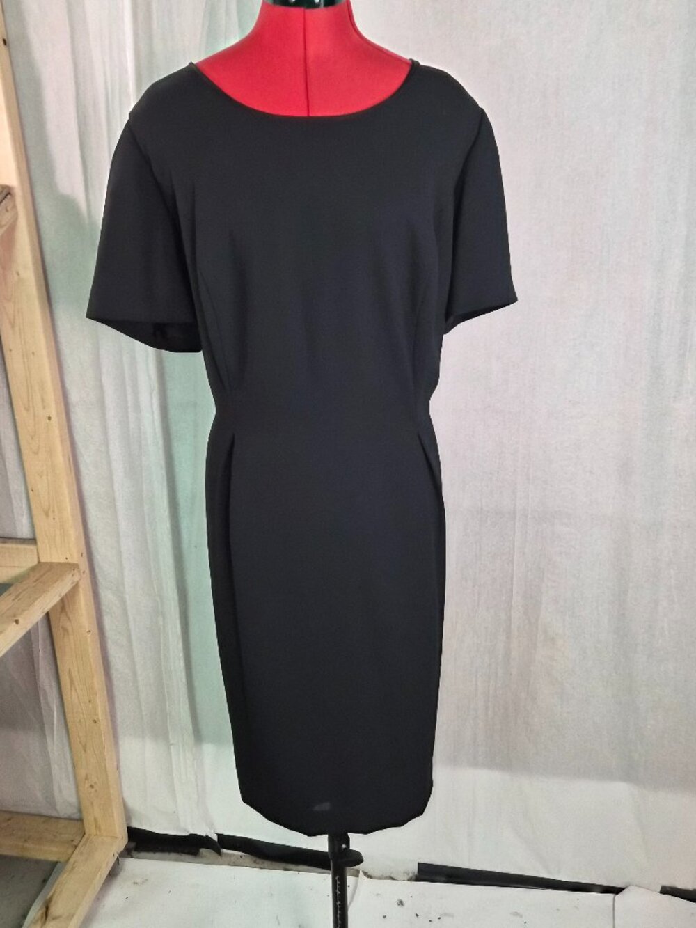 Jacqueline Ferrar Vintage Womens Black Dress Midi Size 16W Zip Up NWT G381